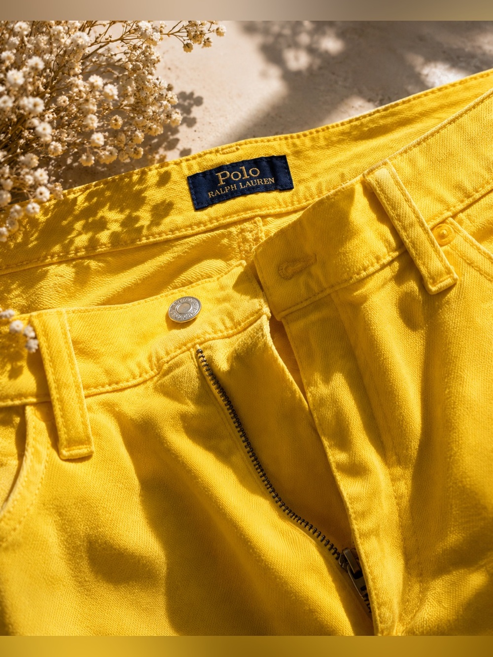 Ralph Lauren Black Label Big Pony Bright Yellow High-Rise Jeans Size 32 - Picture 6 of 11